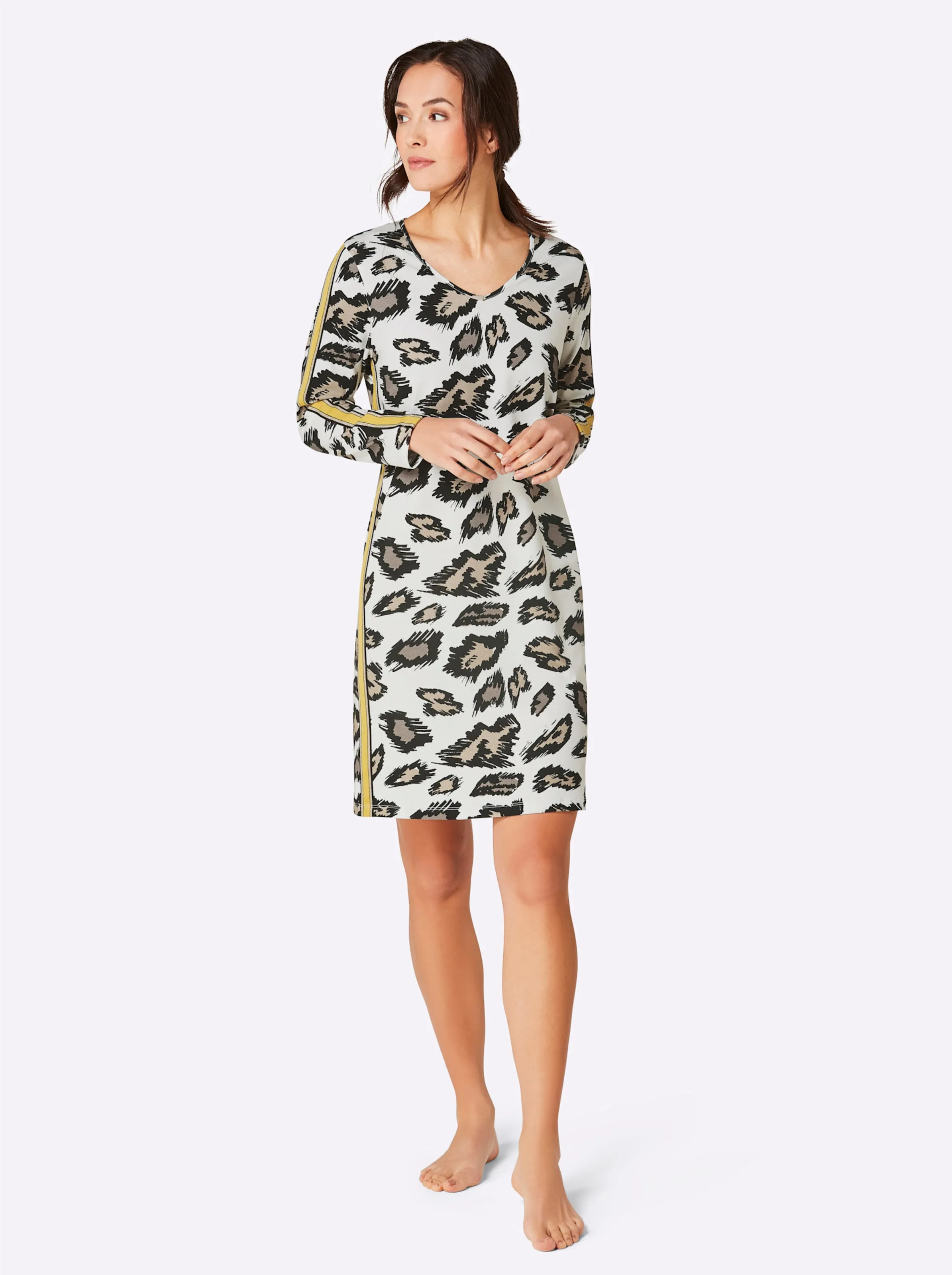 CREATION L PREMIUM Modal-Sleepshirt in ecru-schwarz-bedruckt